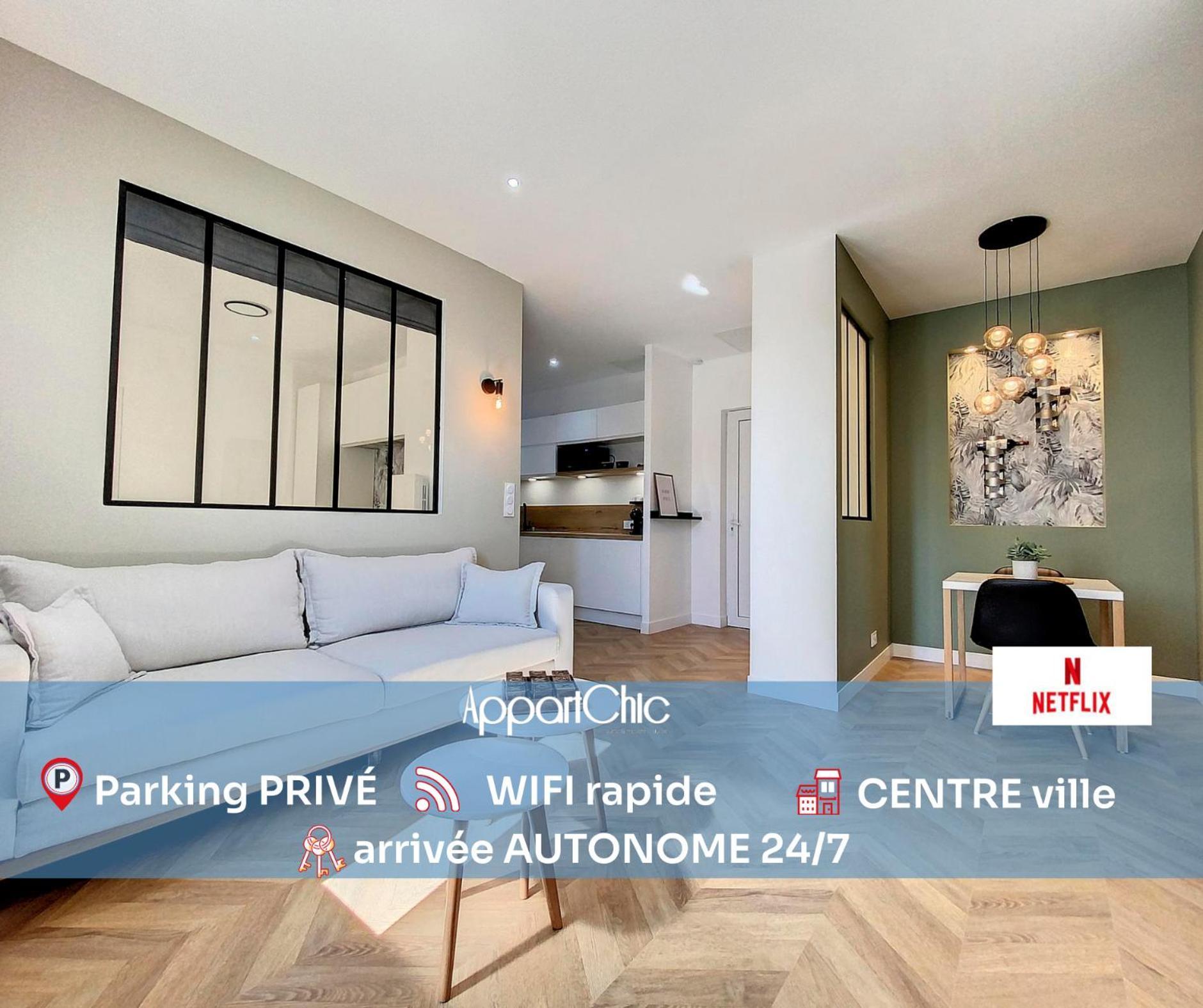 Appartchic - Appartement Standing - Plein Centre & Parking Prive Creon Exterior photo